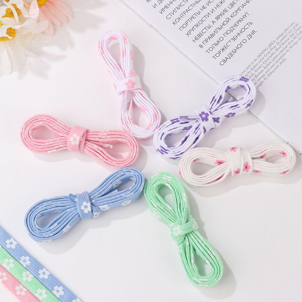 Dây Giày Vải Canvas Cột Dây Họa Tiết Hoa Anh Đào Thời Trang Cho Người Lớn Và Trẻ Em