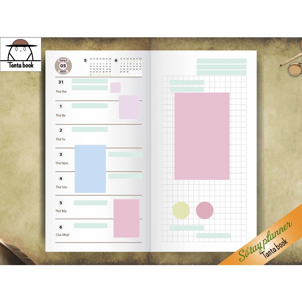 Sổ Tay Bullet Journal Lên kế hoạch ghi chép nhật kí công việc hằng ngày