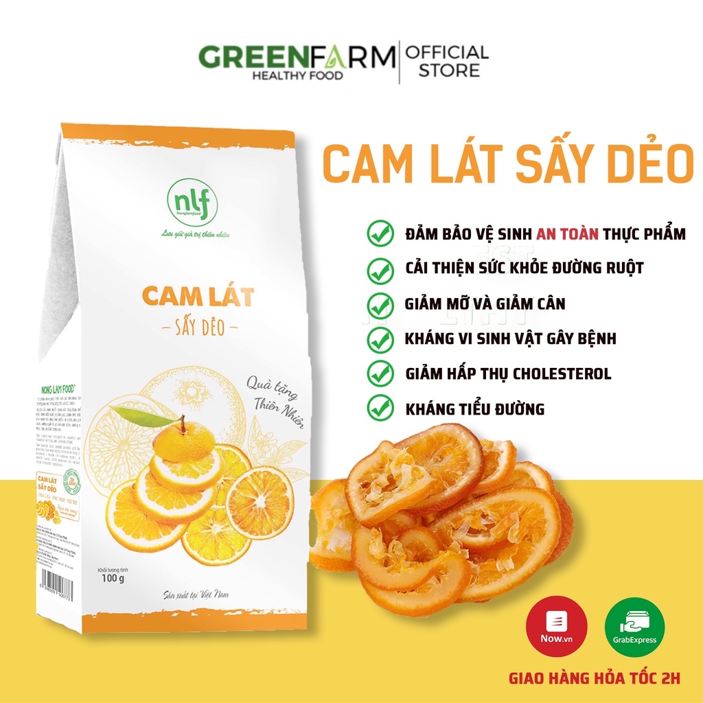 Cam lát sấy dẻo Nông Lâm Food 100g trái cây sấy ít đường ăn kiêng ,giảm cân,bổ sung các chất dinh dưỡng cho cơ thể