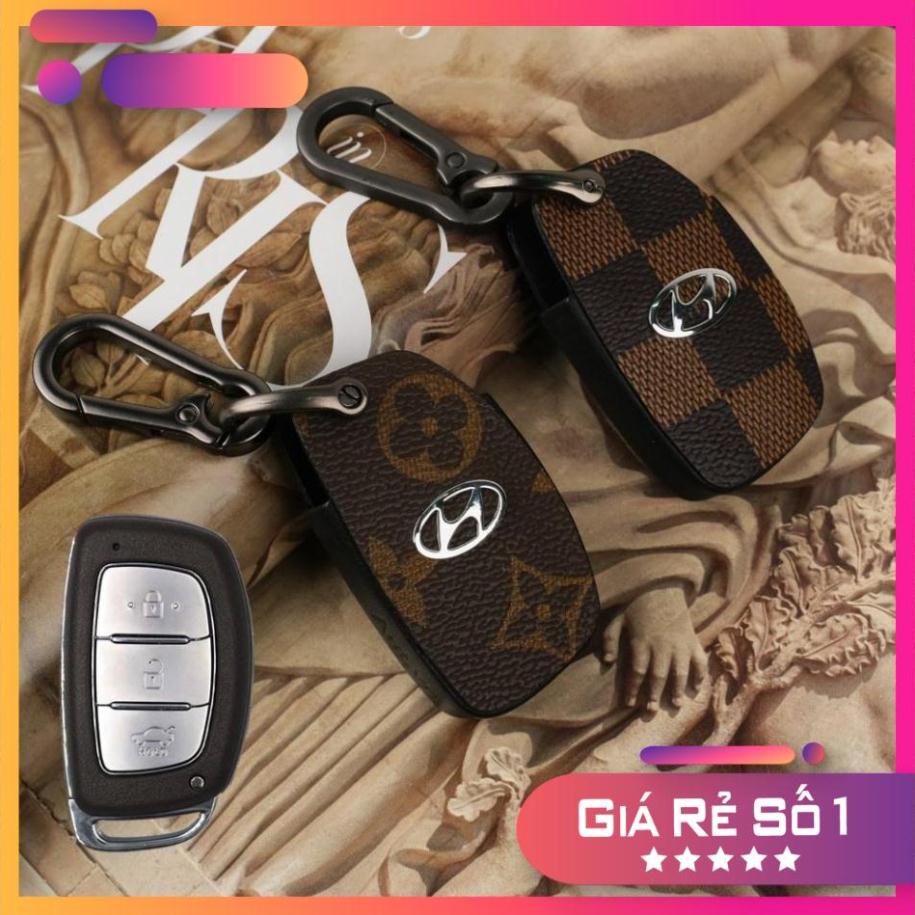 Bao da chìa khóa Smartkey Hyundai Tucson I10 handmade da thật cao cấp