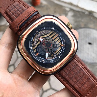 Đồng Hồ Nam [Sevenfriday - P2B/07] - Automatic - Hộp Gỗ, Sách, Thẻ Bảo Hành 2 năm, Khăn, Dây Cao Su Cao Cấp Tặng Kèm