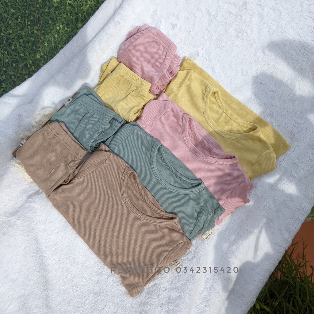 [PEEKABOO] Bộ Dài Tay Trơn Thun Tăm PeeKaBoo Quảng Châu Cao Cấp