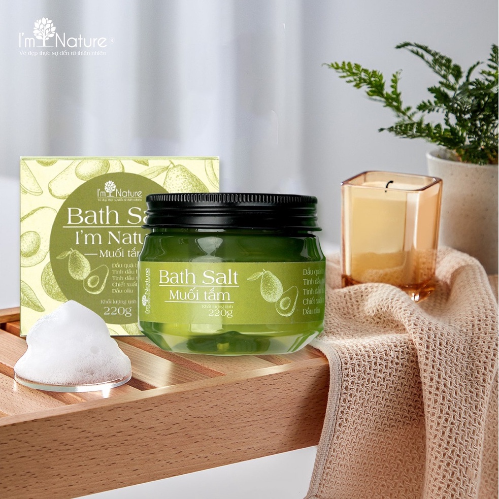 Tẩy Tế Bào Chết Tẩy Da Chết Body Muối Tắm I'm Nature 220g Làm Sạch Mụn Lưng Viêm Nang Lông Dưỡng Ẩm Sáng Da Mờ Thâm