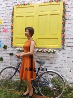 Đầm xoè buột nơ eo