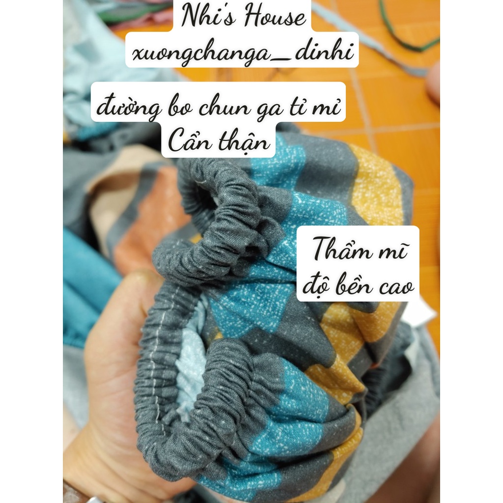 Sét ga gối cotton tici mới vải mềm mịn, không xù lông