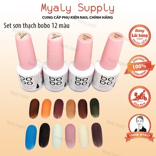 Sơn Gel Thạch BoBo Set 12 Màu Lẻ Chai