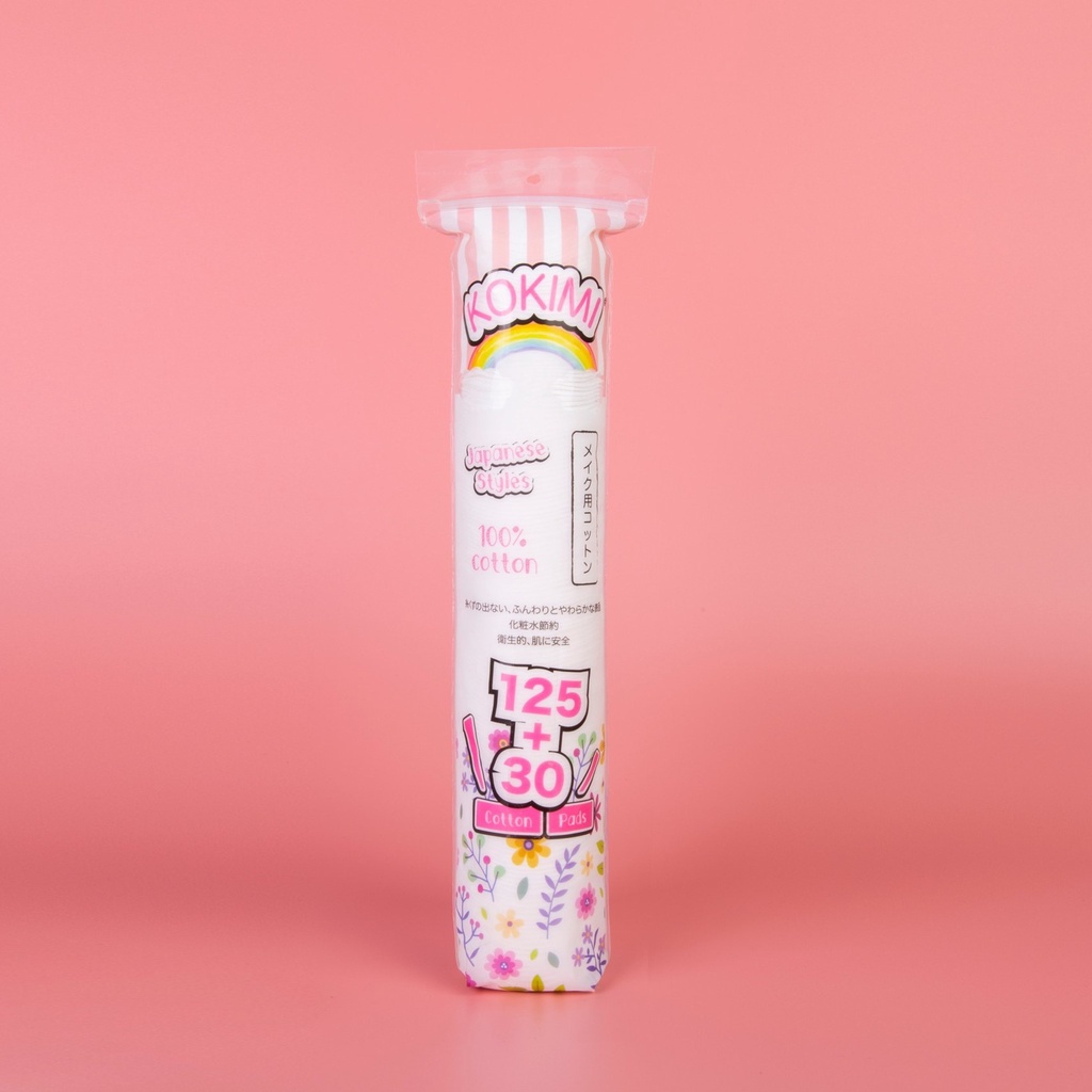 Bông tẩy trang Kokimi túi 155 miếng tròn