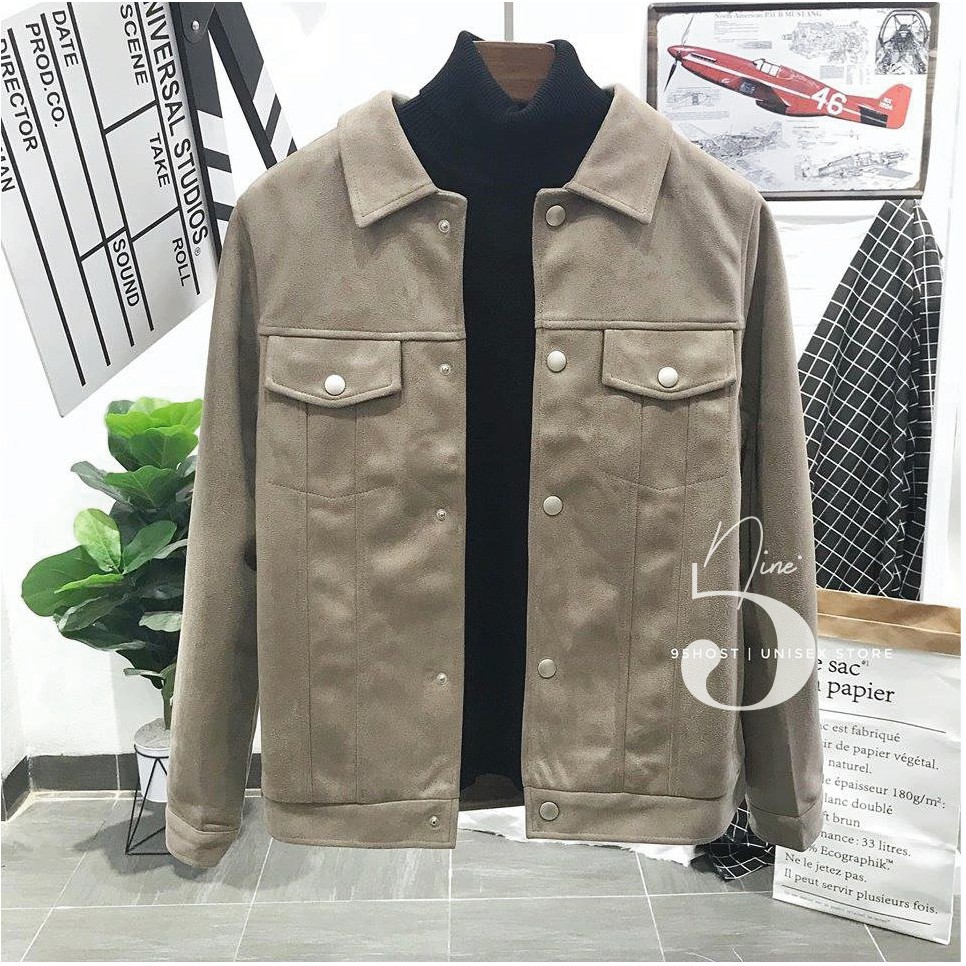 Áo khoác da lộn nam Cao cấp đẹp 95HOST JK030