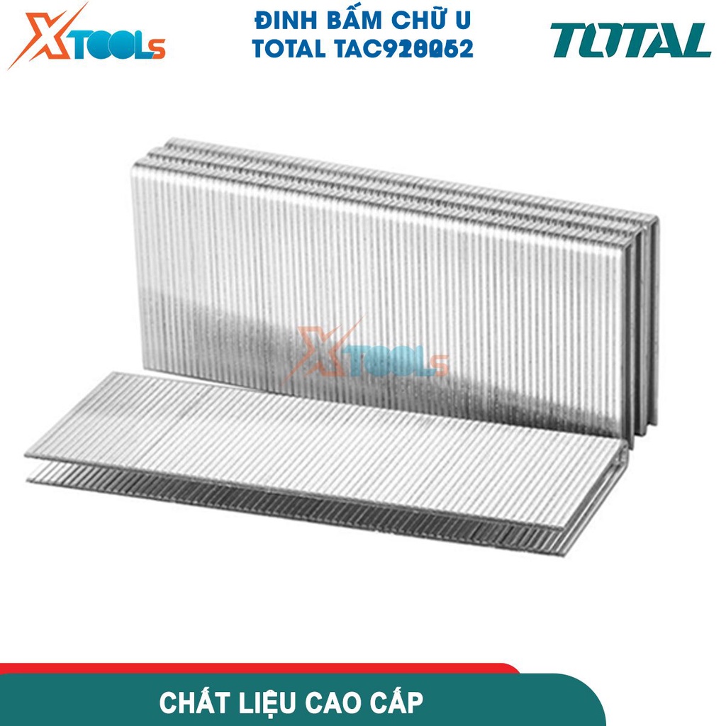 Đinh bấm chữ U 25mm đến 40mm TOTAL, số lượng 2500 cái/hộp, đầu ghim U: 5,7mm sử dụng cho Súng bắn đinh-CHÍNH HÃNG-XTOOLS