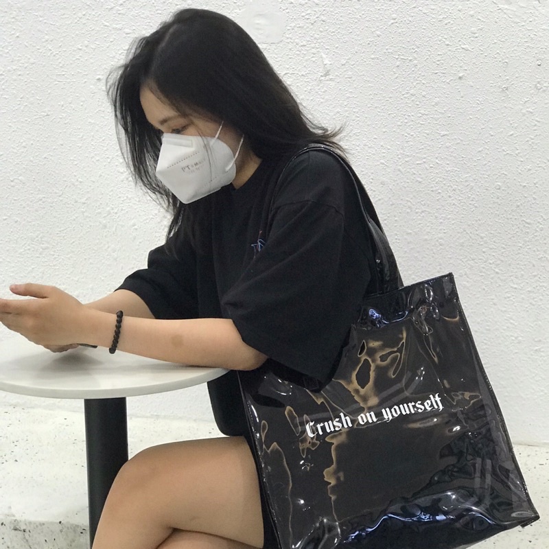 Túi Tote THECOY Trong Suốt Màu Đen