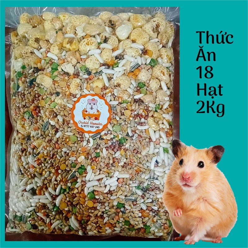 Combo 2kg Thức Ăn Hamster [ 18 Loại Hạt ] Bổ Dưỡng