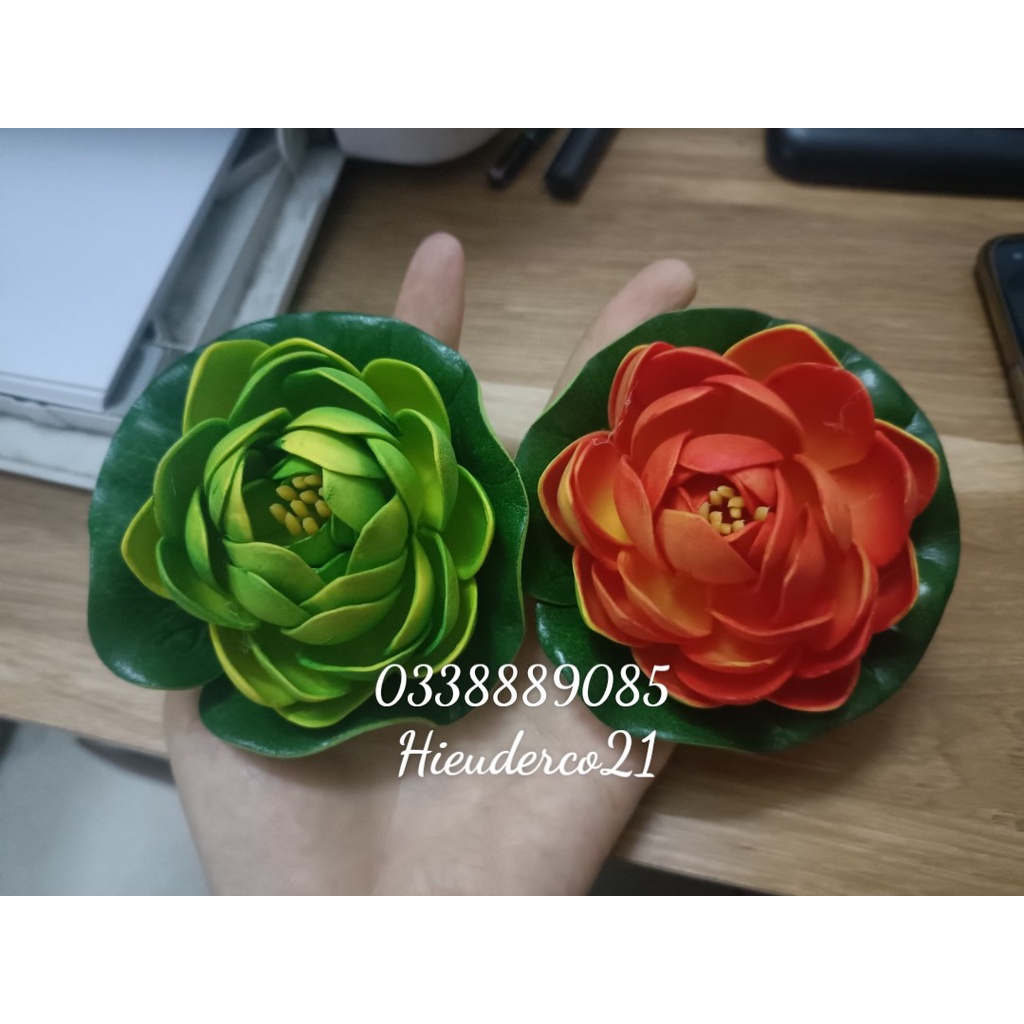 Hoa giả - Hoa sen thả nươc size 10 cm