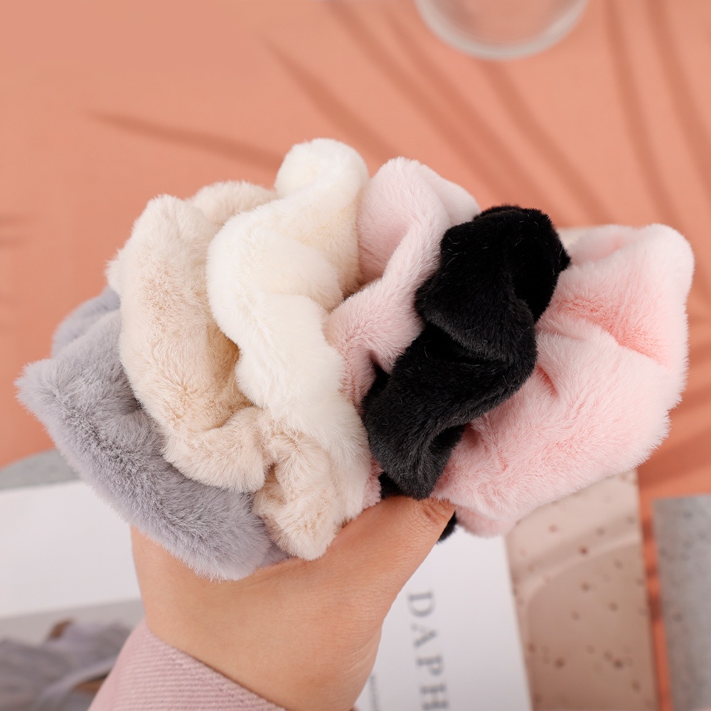 Dây buộc tóc vải lông mềm mại thời trang dành cho nữ