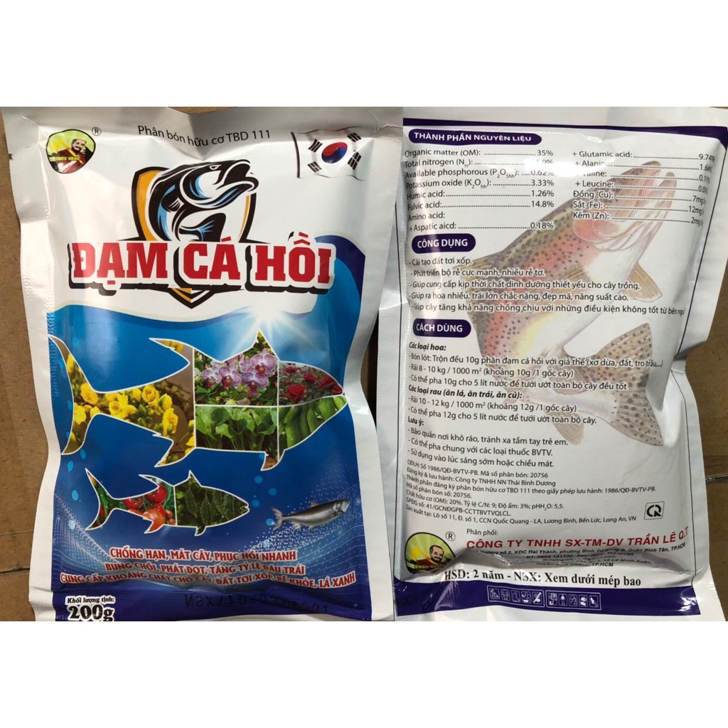 Đạm cá hồi dùng cho cây kiểng hoa hồng,mai, rau củ quả gói 1kg