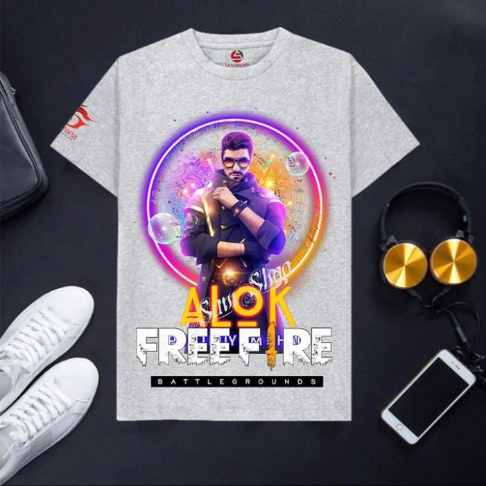 Áo Free Frie ghi xám cotton cực đẹp -ALOK