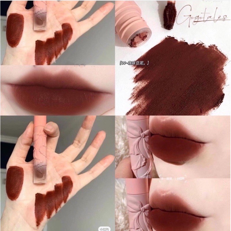 [FREE SHIP] Son Kem lỳ Gogo Nơ Pink 809 Đỏ nâu