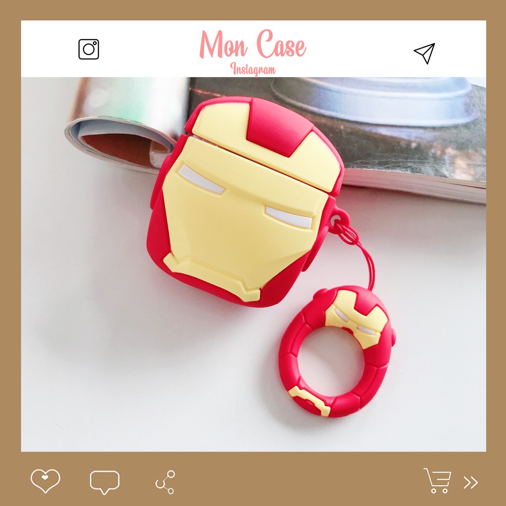 🔥Case Airpods Bảo Vệ Tai Nghe Hình IRON-MAN🔥 Case Airpods 1-2/Pro Siêu Cute Dễ Thương