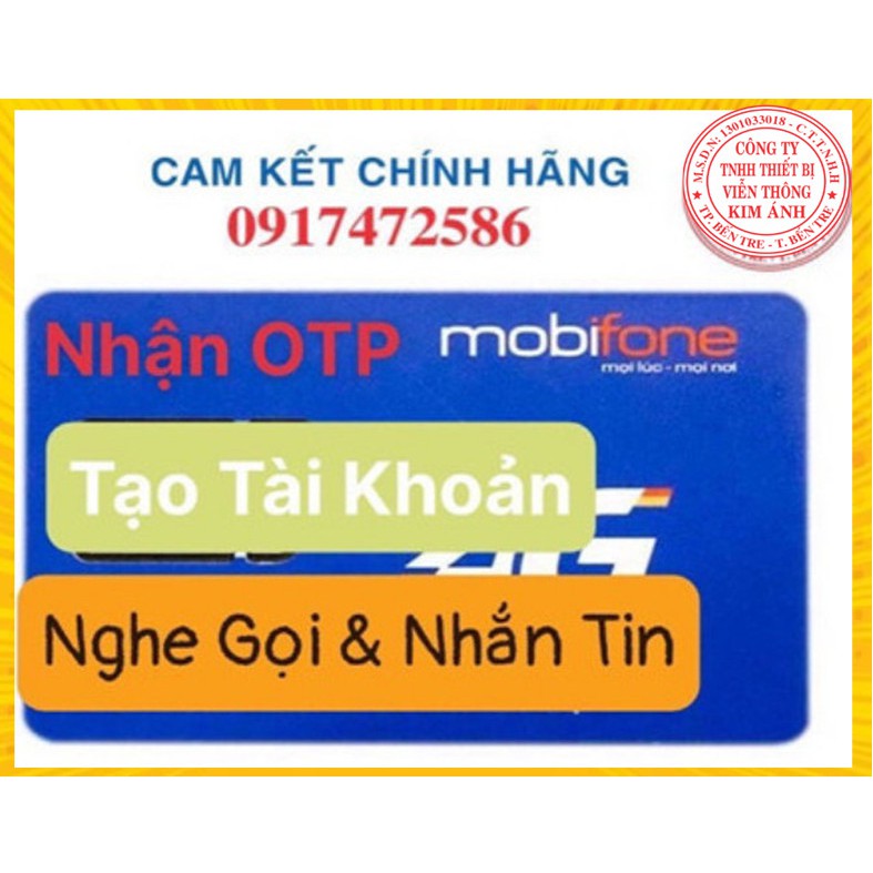 TỰ CHỌN ĐẦU SỐ - SIM MOBI NGHE GỌI VÀ NHẬN TIN NHẮN, NHẬN MÃ  OTP TẠO TK, LÀM CỒNG VIỆC - SIM MOBIFONE