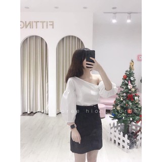 Áo sơ mi lệch vai siêu xinh và sang 😍😍