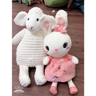 Combo cừu trắng 40cm+ thỏ váy hồng 65cm