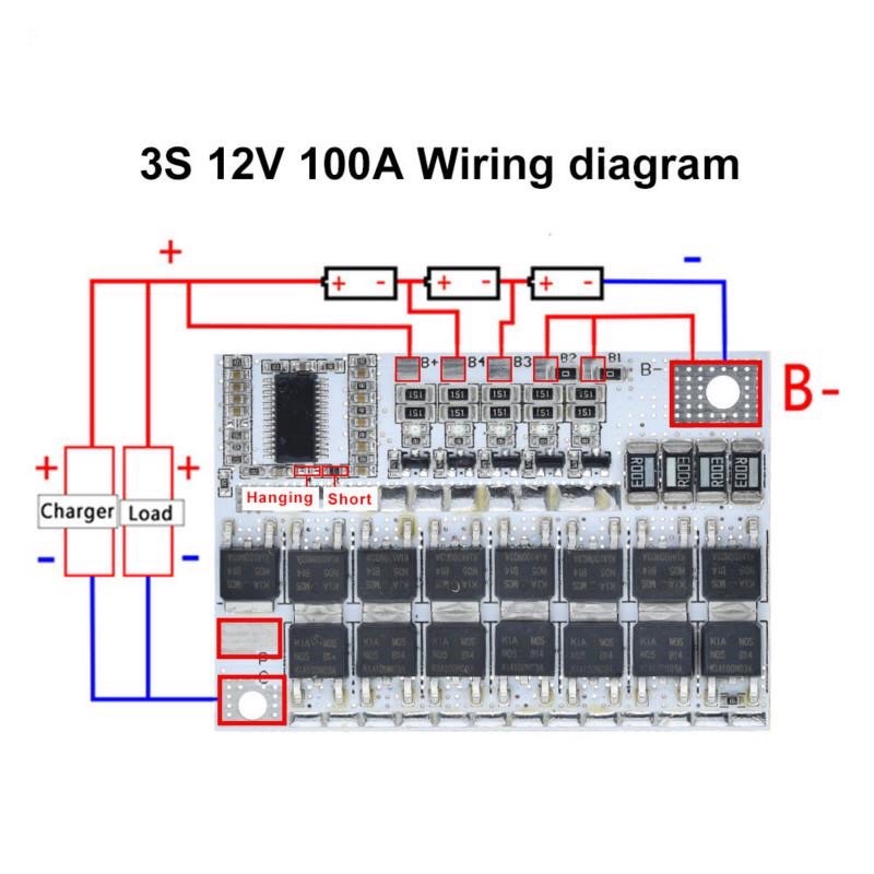 Bảng Mạch Bảo Vệ Pin Lithium Bms 3s 4s 5s 100a Polymer 12.6v 16.8v 21v Sự Bảo Vệ