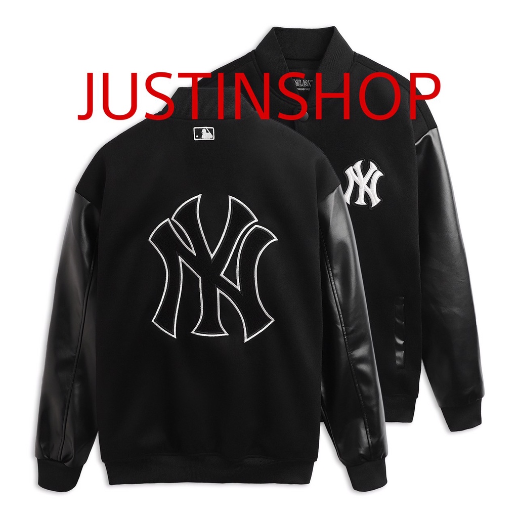 Áo Khoác Bomber MLB NY, Áo Khoác Varsity nam nữ unisex - JUSTINSHOP