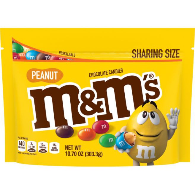 M&amp;M'S Peanut Milk Chocolate Candy 10.7 Oz Bag, Sharing Size