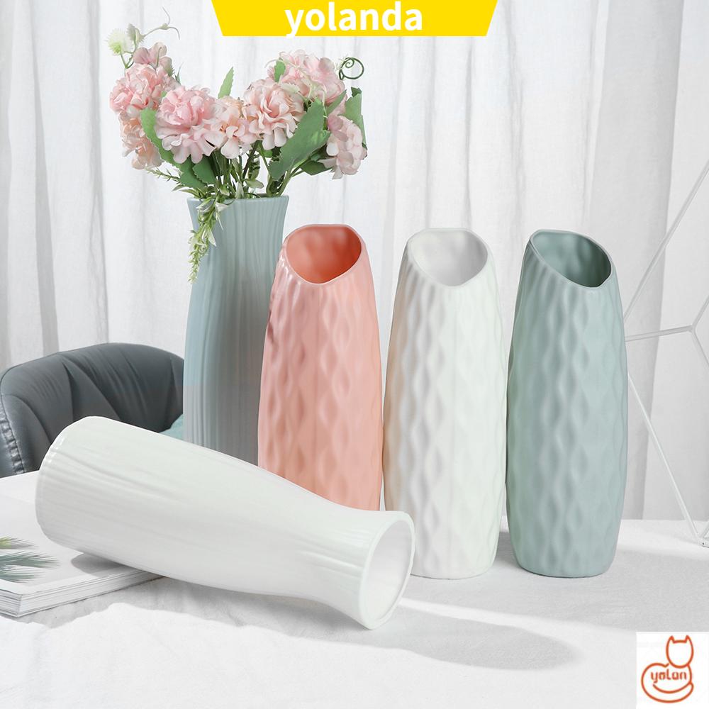 Bình cắm hoa khô bằng nhựa giả gốm đẹp mắt dùng trang trí phòng khách/sân vườn