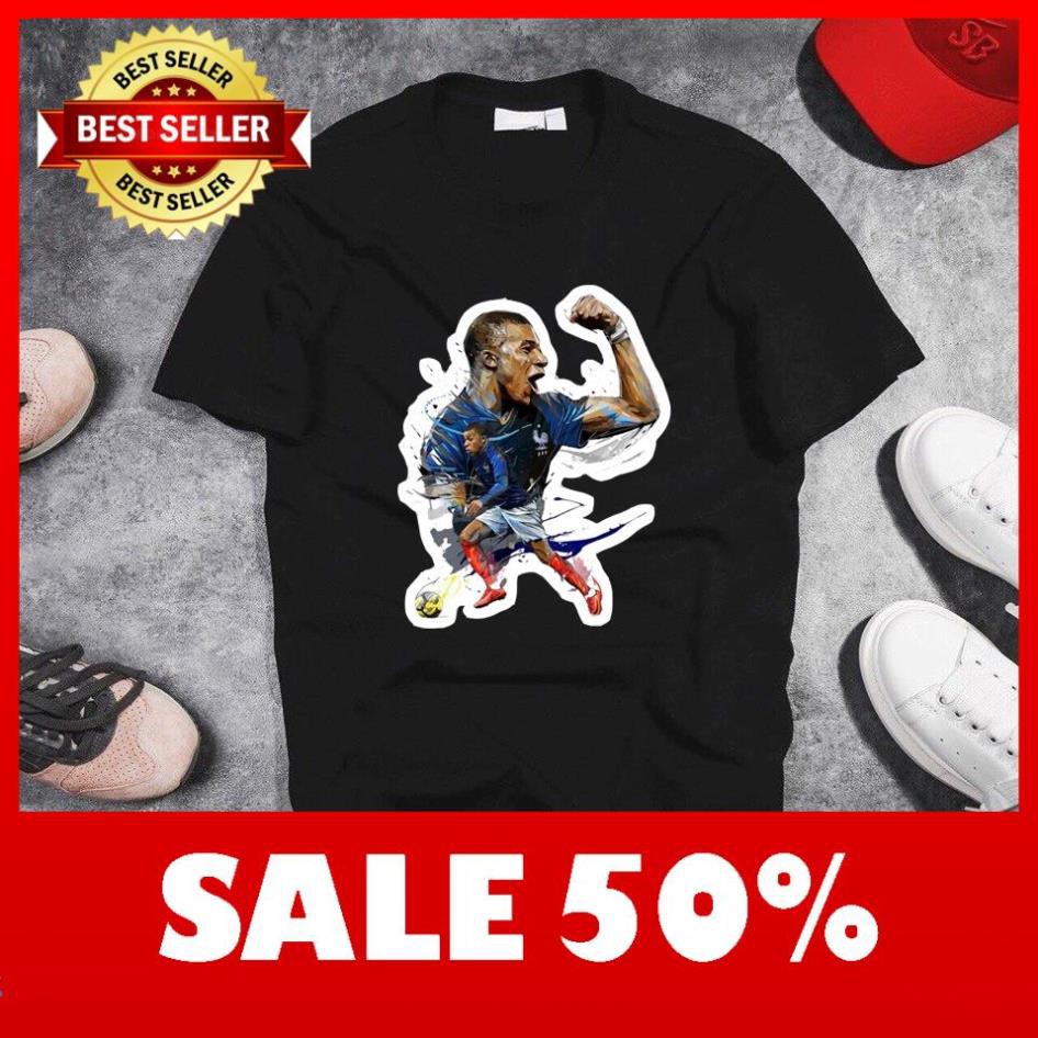 Áo Thun In Hình Kylian Mbappe Mã 01 - Áo In Hình Cầu Thủ Bóng Đá