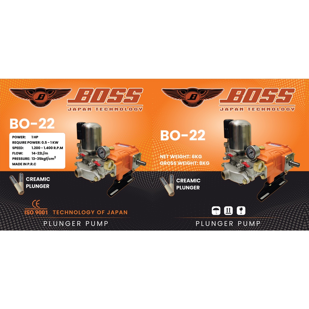 Đầu phun xịt thuốc áp lực ty sứ BOSS 1 HP dùng cho phun tưới nông nghiệp và tưới tiêu nông nghiệp| MODEL BO-22