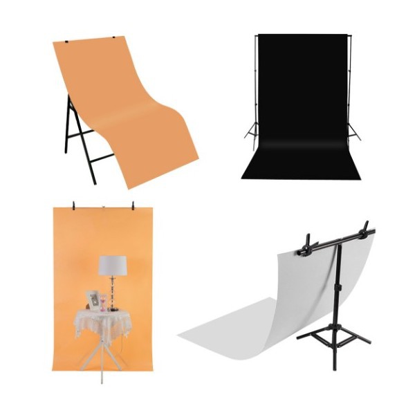 Bộ 3 tấm phông nền PVC chụp sản phẩm 60cm x 120cm (Đen, trắng, cam)