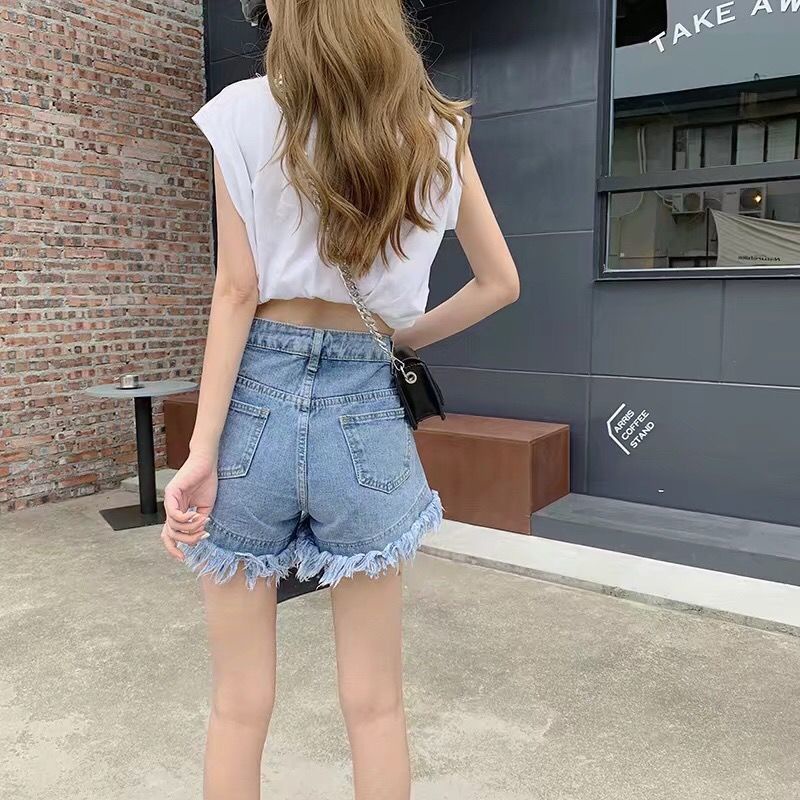 Quần Short Jeans Lưng Cao Thời Trang Hàn Quốc