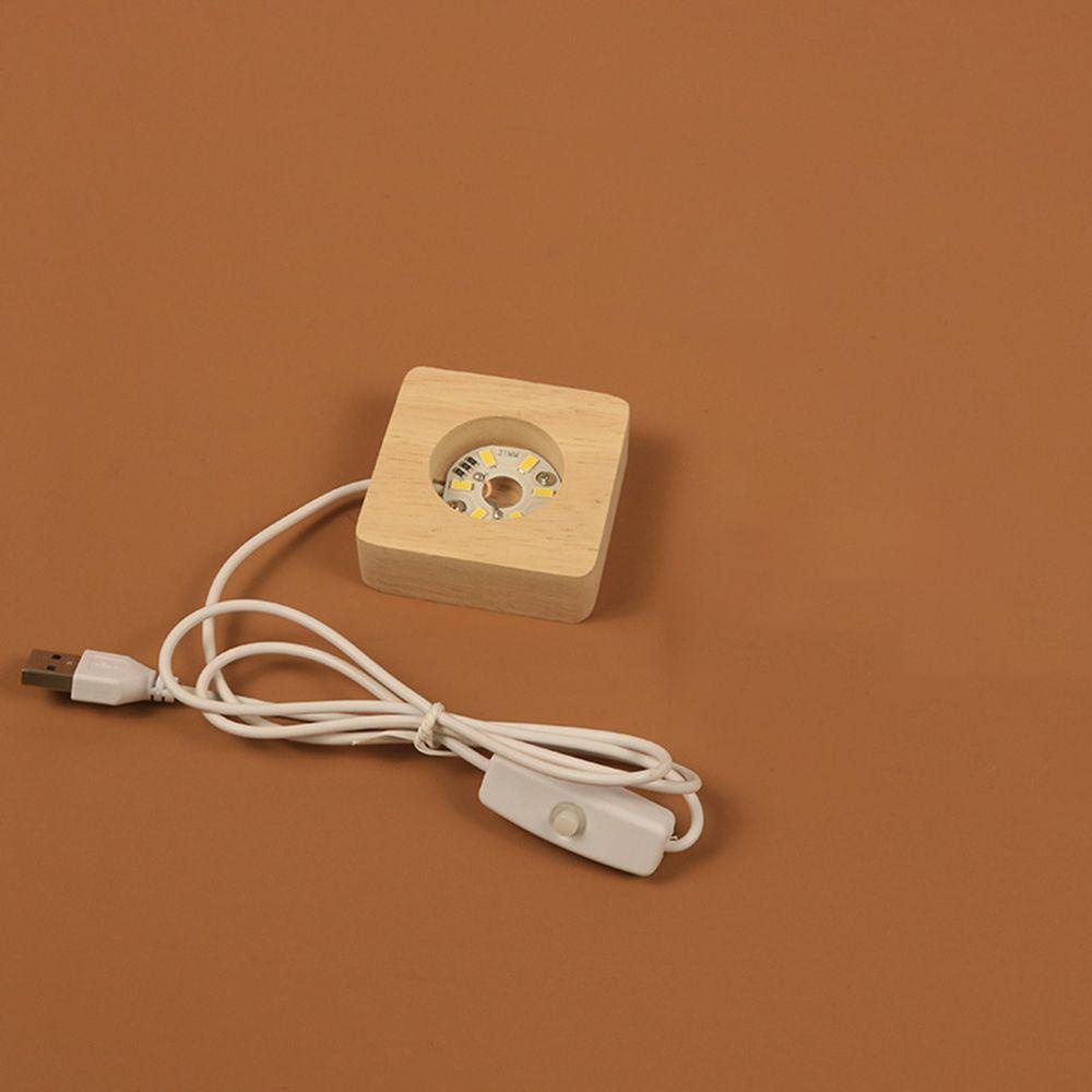 Đèn LED Hình Vuông Đế Gỗ Dùng Trang Trí Nhà