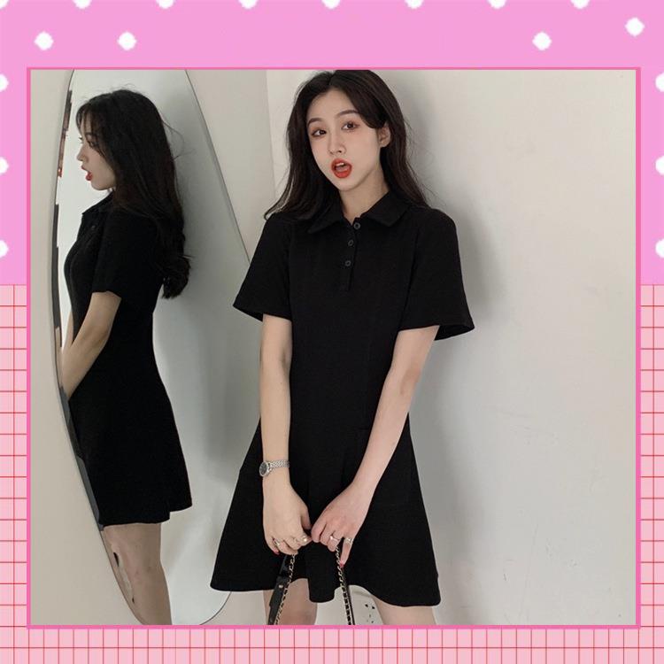 Váy Polo nữ, đầm Polo nữ cộc tay chít eo cổ bẻ 3 màu