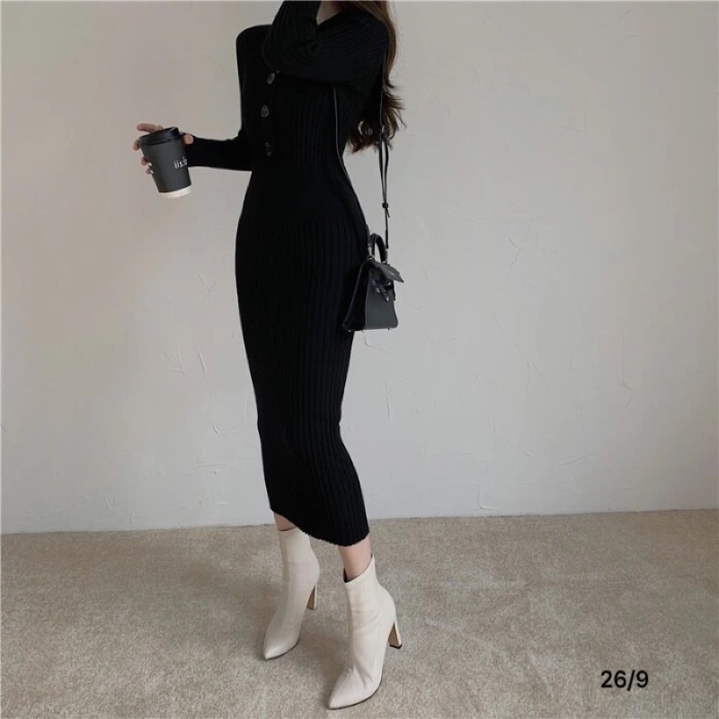 Váy len body chất len tăm không phai không bai xù