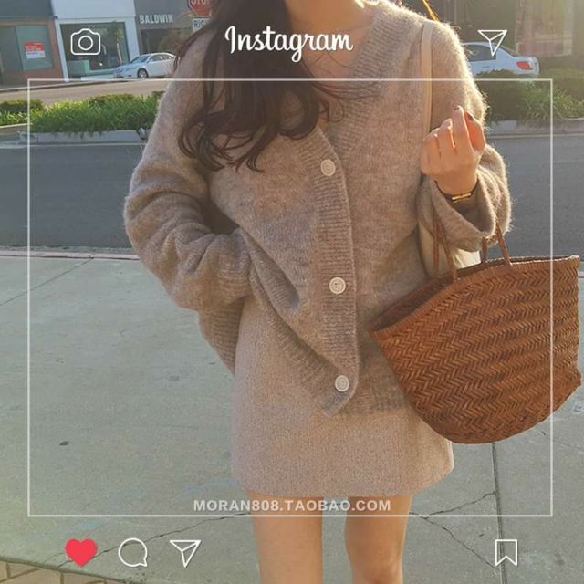 Hàng Sẵn_ Áo khoác len nữ dáng rộng áo len mỏng khoác ngoài ulzzang | BigBuy360 - bigbuy360.vn