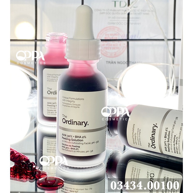 (Bill Canada) The Ordinary AHA 30%+BHA 2% Peeling Solution Serum Sạch Da Chết , Dành Cho Da Mụn, Thâm