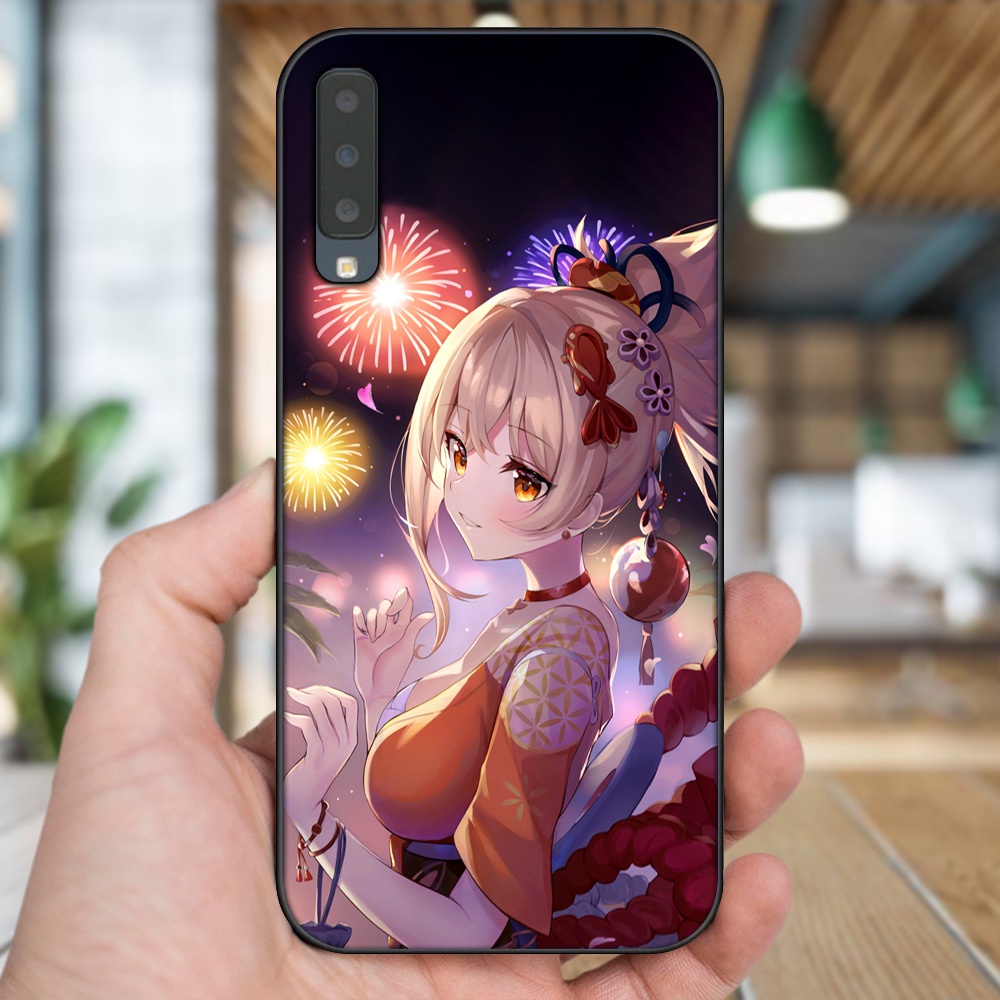 Ốp lưng Samsung A7 2018 viền đen in hình Yoimiya Genshin Impact