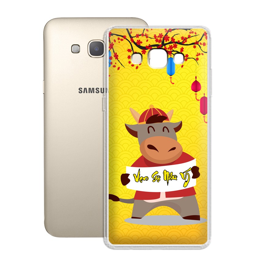 Ốp lưng Samsung Galaxy A8 2015 hình mừng năm mới, tặng kèm bao lì xì - 01030 - Silicone Dẻo