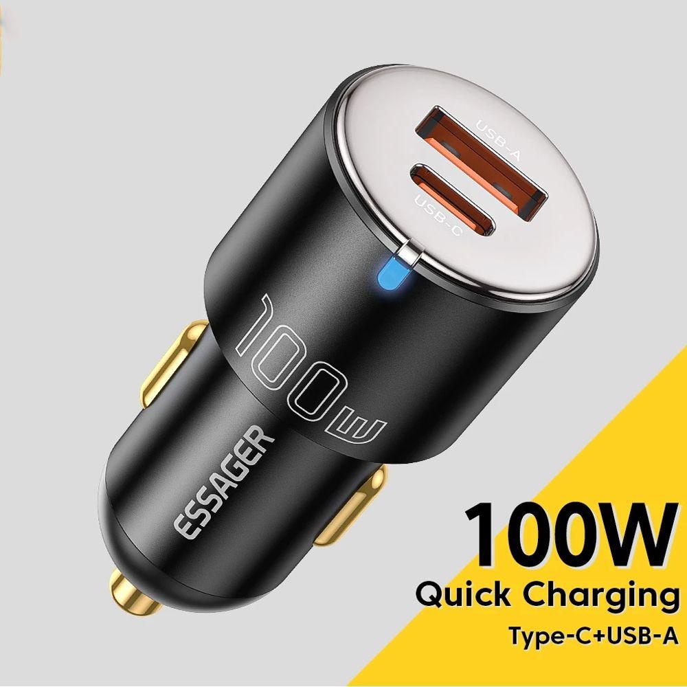 Ổ Cắm Sạc Nhanh 100W QC3.0 Type C Cho Xe Hơi