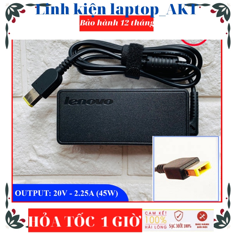 Sạc Laptop Lenovo 20V-2.25A-45W-ZIN chân vuông USB Lenovo G40 G40-30 G40-70 ThinkPad T460 T470 ThinkPad X1