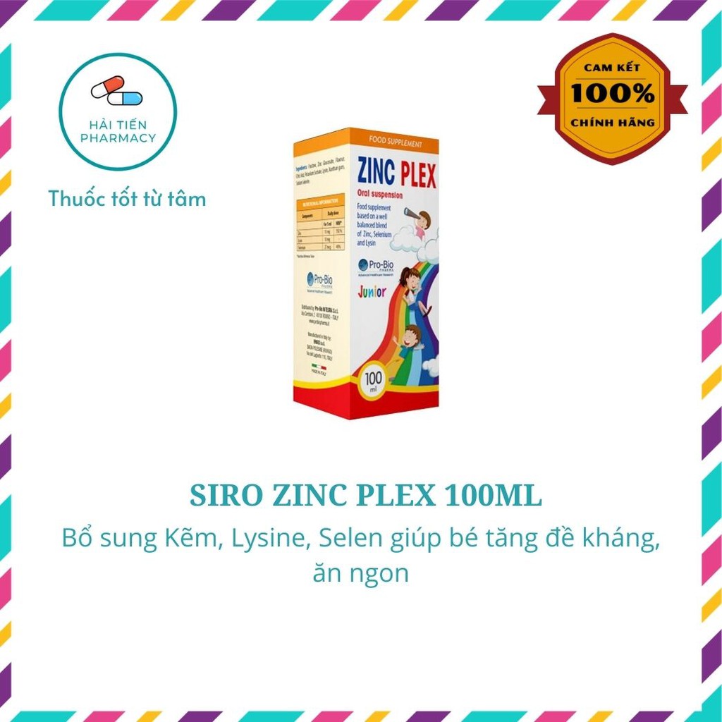 Siro ZinC Plex - Bổ sung Kẽm, Lysine, Selen giúp bé tăng đề kháng, ăn ngon - 100ml