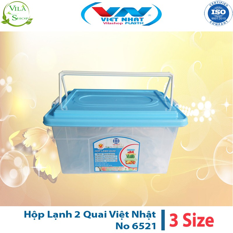 [ 3 Size ] Hộp Đựng Thực Phẩm, Hộp Lạnh 2 Quai Bảo Quản Thực Phẩm Việt Nhật No 6521 - Quai Xách Gọn Gàng Tiện Lợi