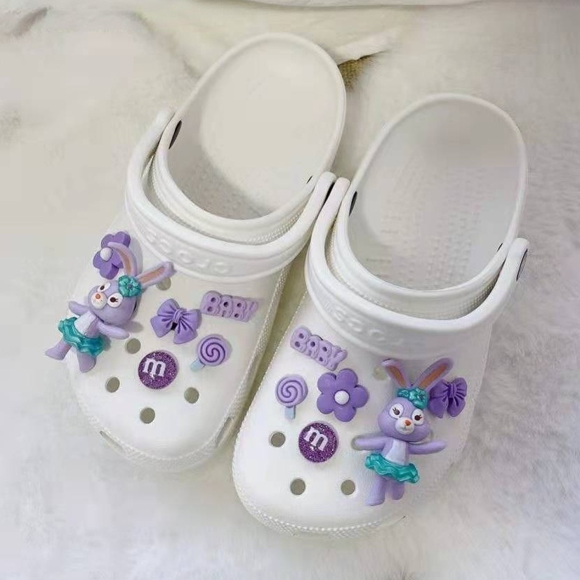 Stellalou Duffy Bear Accessorise Giày Hoạt Hình Dễ Thương Cho Croc Jibbits Bong Bóng Cún Hoa Hướng Dương Jibitz Phù Hợp Với Phụ Nữ