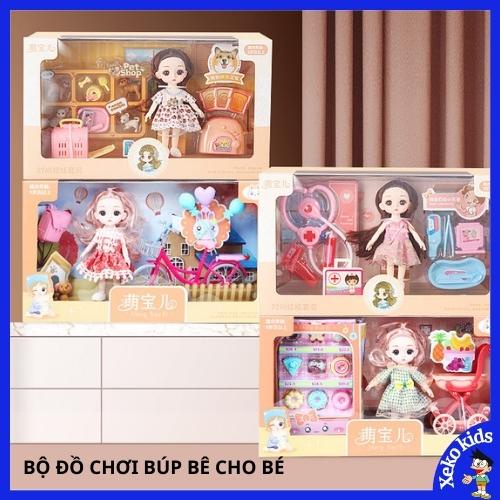 Bộ đồ chơi búp bê công chúa, búp bê chibi cho bé gái 2 3 4 5 6 7 8 tuổi. Trò chơi nhập vai cho con gái XEKO9