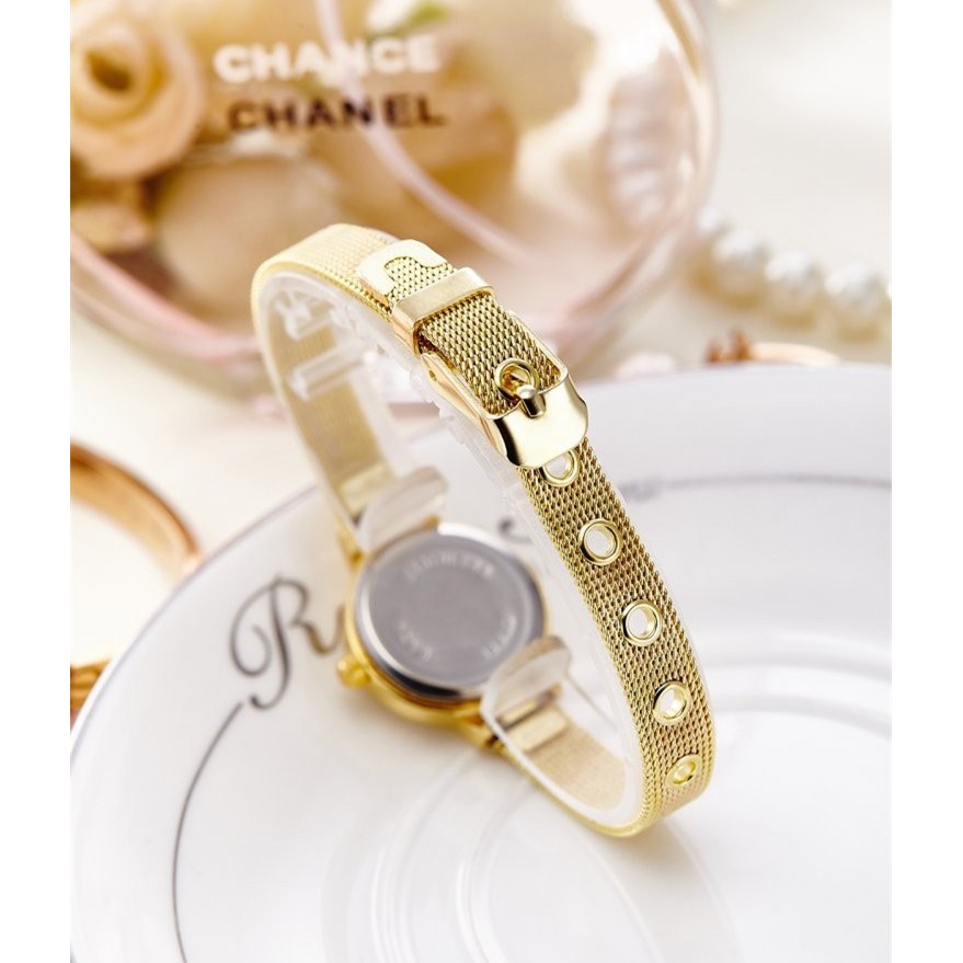 Đồng hồ nữ YUHAO YH01 mặt tròn kính 3D dây thép lụa sành điệu | BigBuy360 - bigbuy360.vn