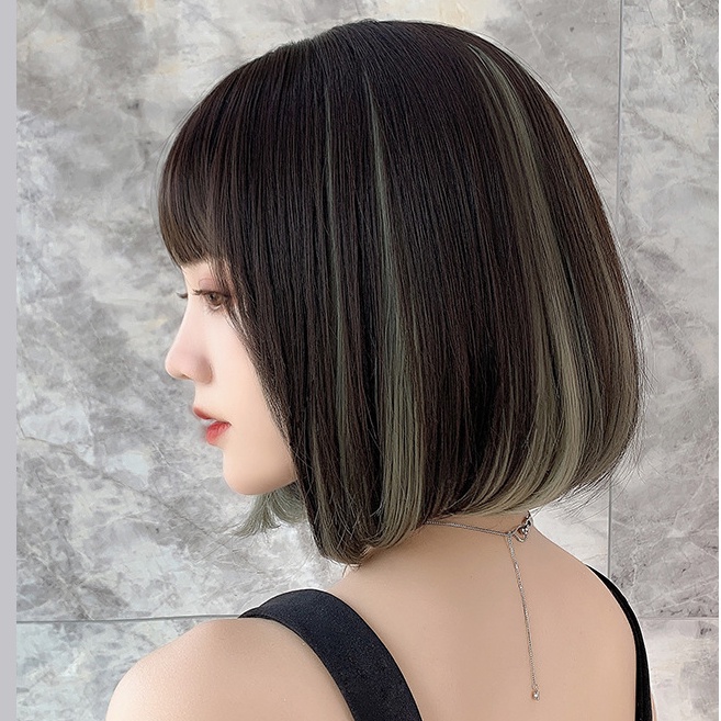 Bộ Tóc Giả Ngắn Mái Ngang Thời Trang Cho Nữ