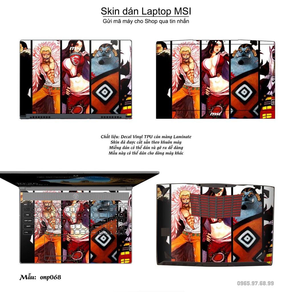 Skin dán Laptop MSI in hình One Piece _nhiều mẫu 4 (inbox mã máy cho Shop)