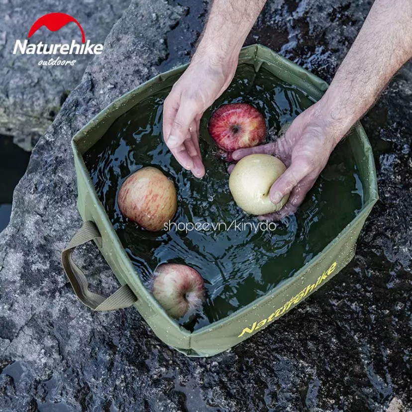 XÔ VUÔNG ĐỰNG NƯỚC 13L GẤP GỌN SIÊU NHẸ CẮM TRẠI DU LỊCH DÃ NGOẠI NATUREHIKE NH19SJ007