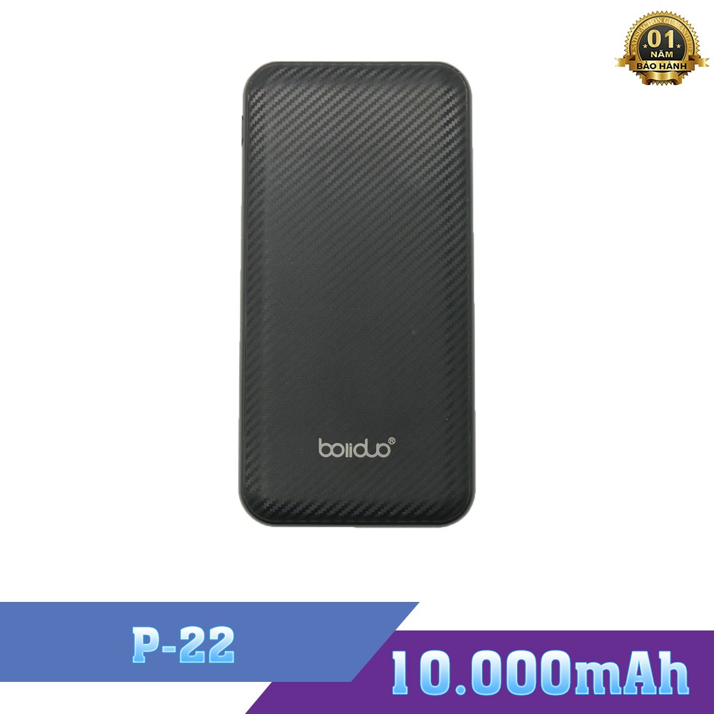 Pin Sạc Dự Phòng Chính Hãng Boliduo P-22 10000mAh – Hỗ Trợ Sạc Nhanh